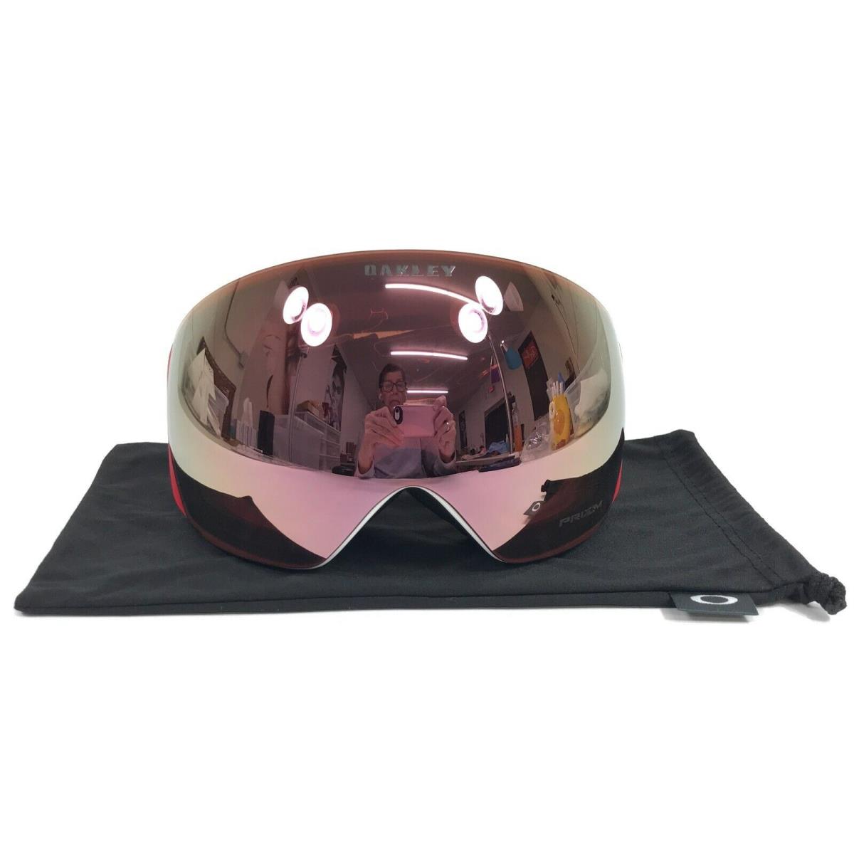 Oakley Snow Goggles Flight Deck L OO7050-C300 Red Blaze with Prizm Rose Gold Gbl - Frame: Red, Lens: Pink