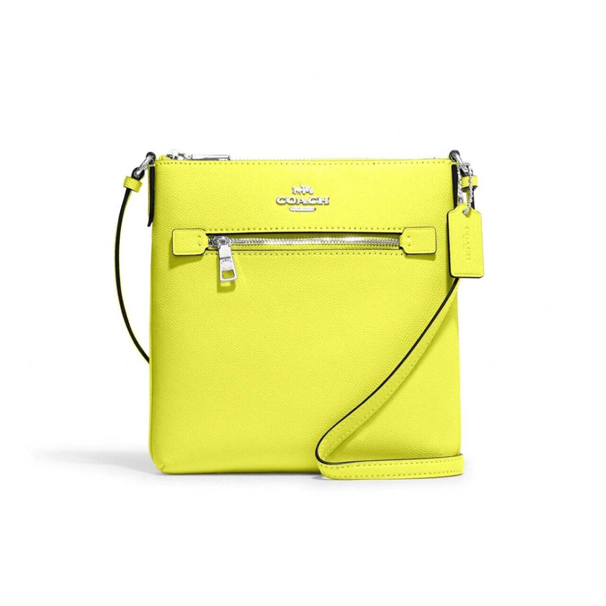 Coach Women`s Leather Mini Rowan File Crossbody Bag Bright Yellow CE871