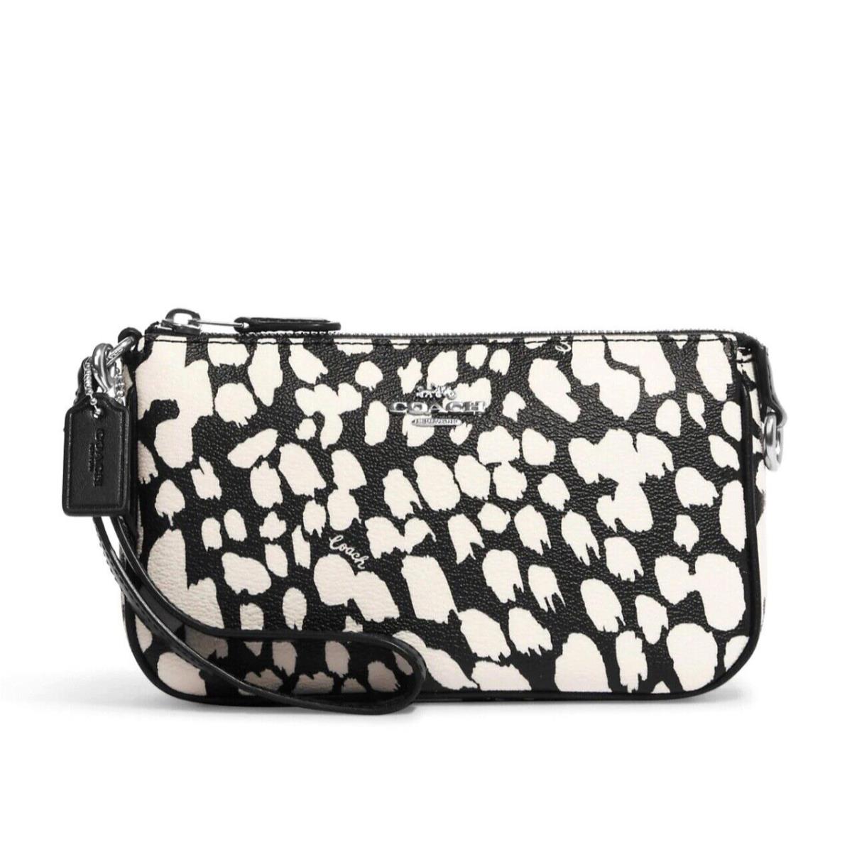 Coach Nolita 19 Wristlet Clutch with Spotted Animal Print Black Chalk CD872