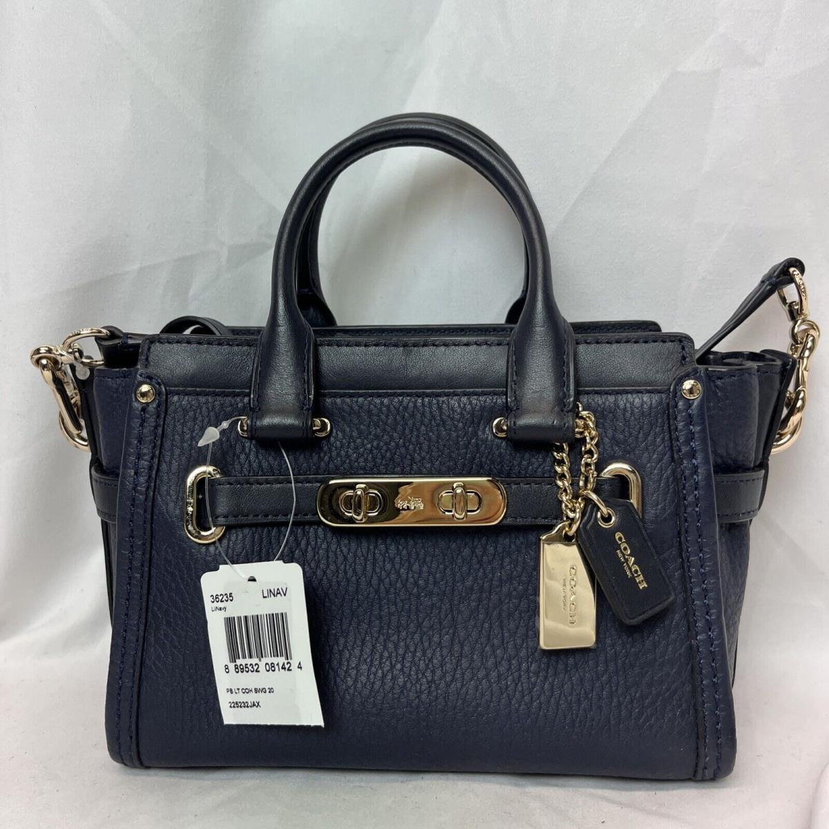 Coach Swagger 20 IN Pebble Leather 36235 Navy