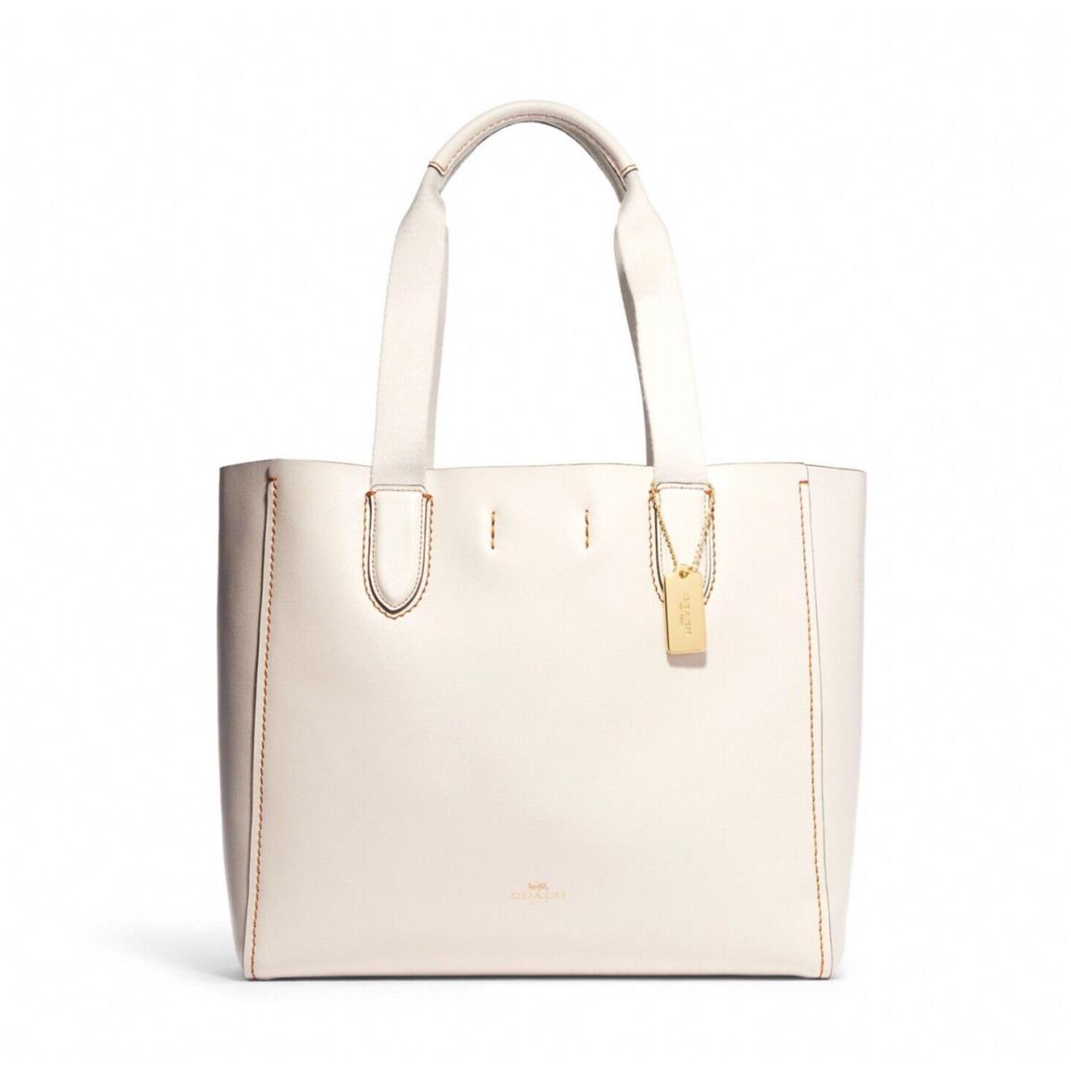 Coach Women`s Pebble Leather Derby Tote Bag Chalk White 58660