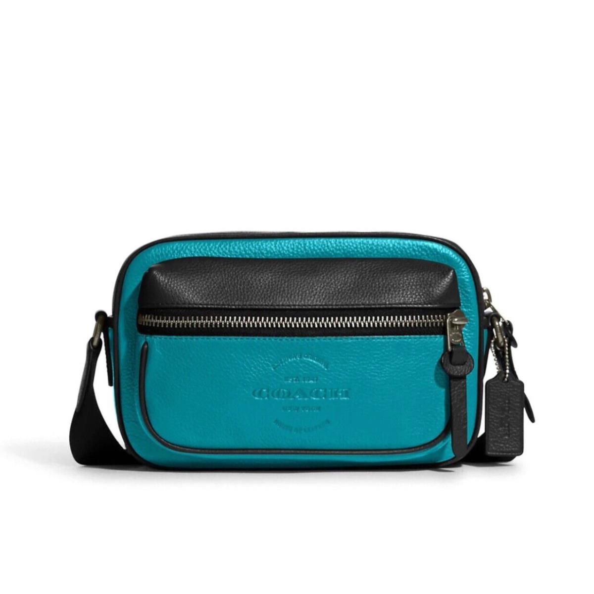 Coach Thompson Leather Camera Crossbody Bag Bright Teal C6584