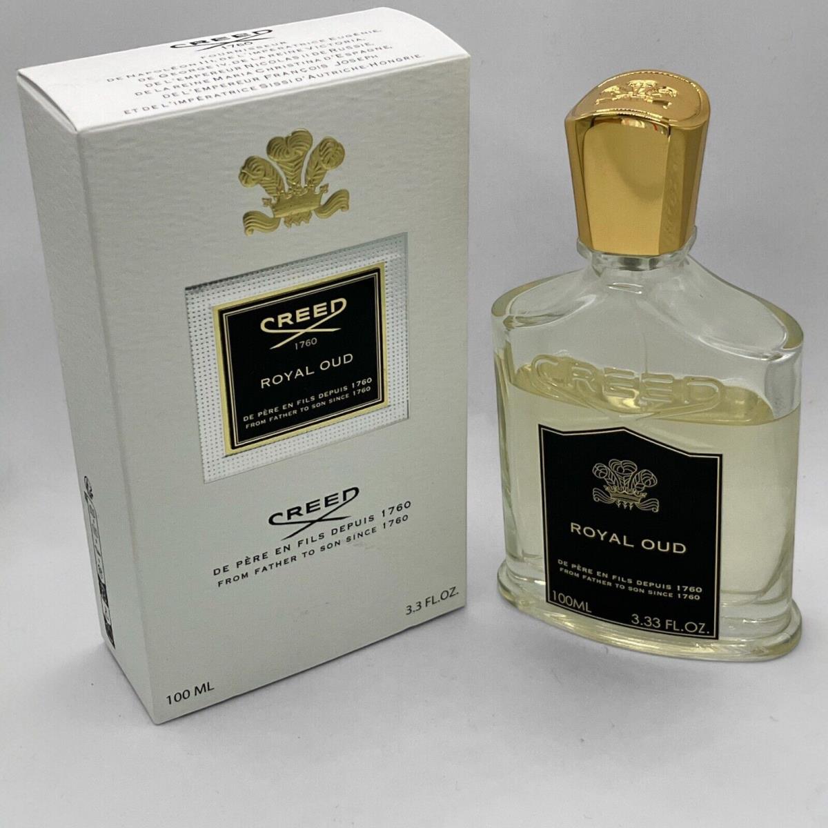 Creed Royal Oud 100ml / 3.3oz Lot F000917 Metal Cap 75% Full