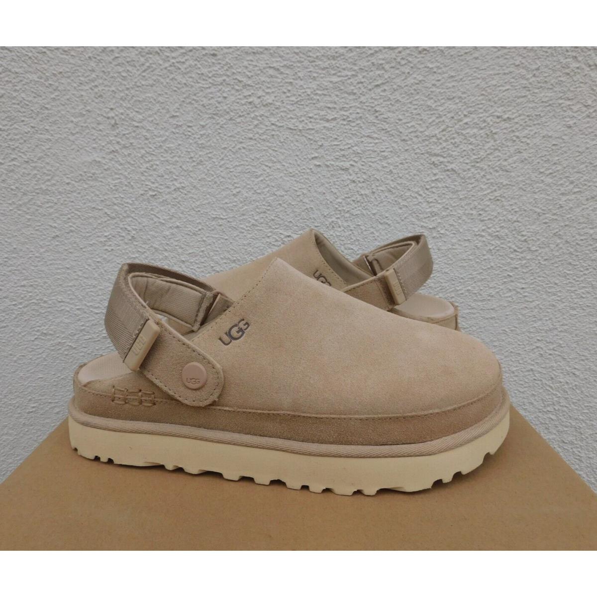 Ugg Driftwood Goldenstar Clog Suede Platform Sandals Women US 5/ Eur 36