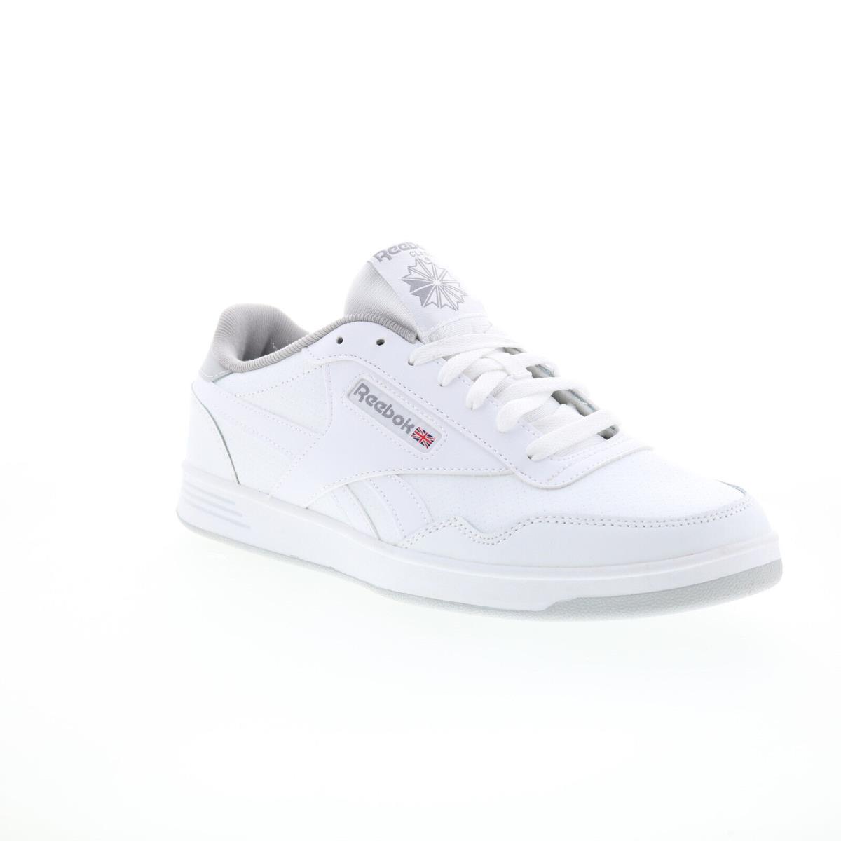 Reebok Club Memt Mens White Leather Lace Up Lifestyle Sneakers Shoes - White