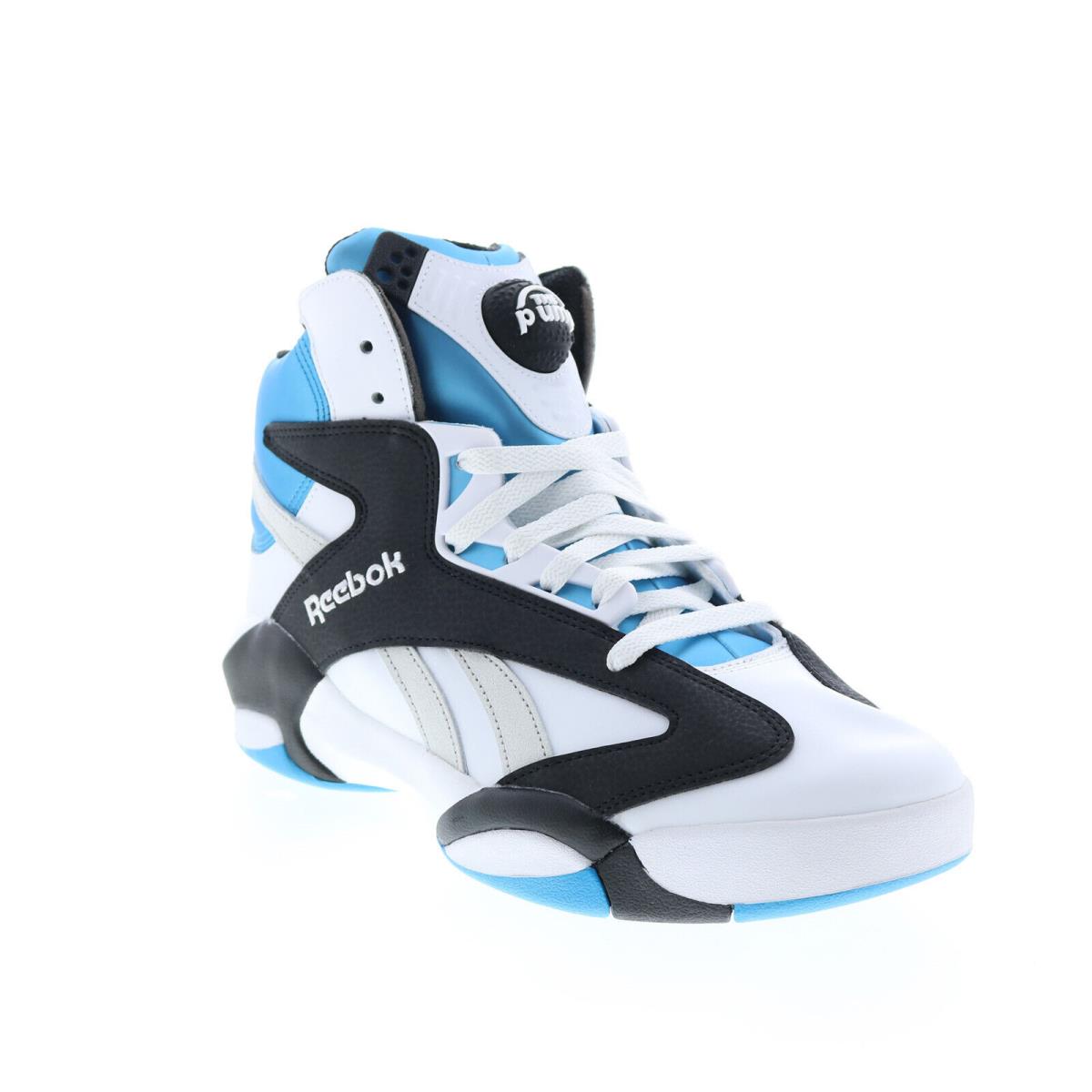 Reebok Shaq Attaq Mens White Leather Lace Up Athletic Basketball Shoes - White