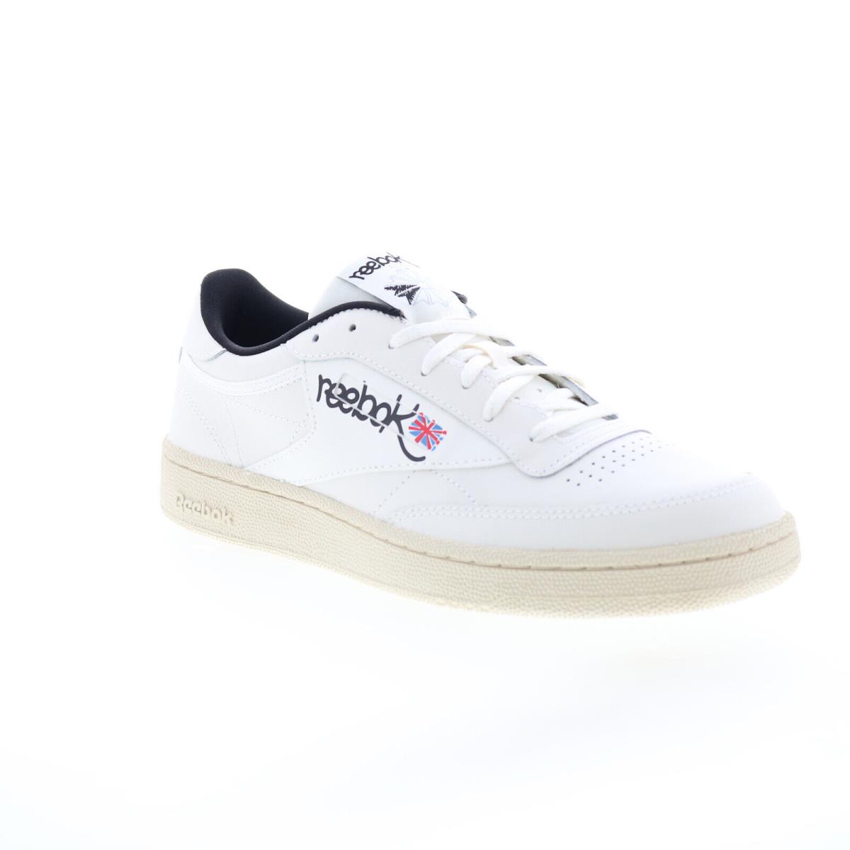 Reebok Club C 85 Mens White Leather Lace Up Lifestyle Sneakers Shoes