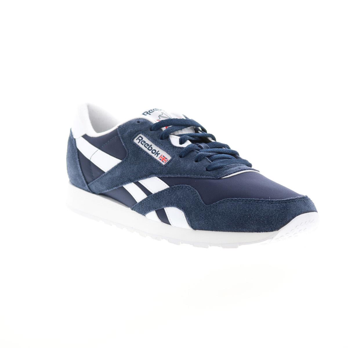 Reebok Classic Nylon Mens Blue Suede Lace Up Lifestyle Sneakers Shoes - Blue