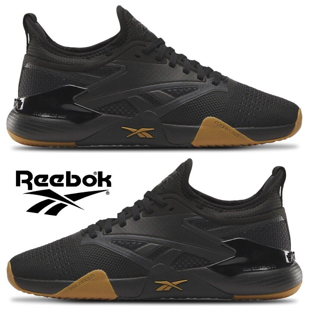 Reebok Nano Court Men`s Sneakers Running Training Shoes Casual Sport Black Brown - Black, Manufacturer: Grey/Heritage Gold/Black