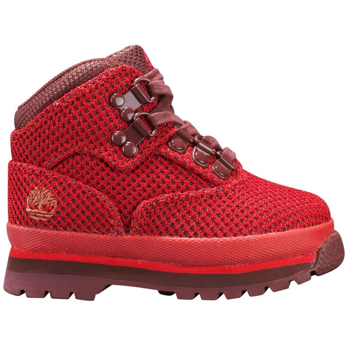 Timberland Kids Unisex Euro Hiker Fabric Toddler/little Kid Haute Red Toddler - Red