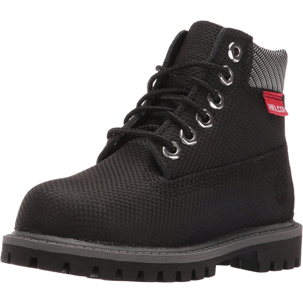 Timberland Kids Boy`s 6 Premium Boot Black Relief Helcor Boot Pre School