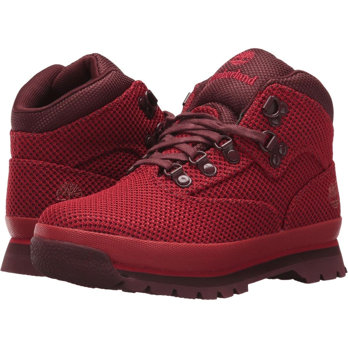 Timberland Kids Unisex Euro Hiker Fabric Little Kid Haute Red Pre School