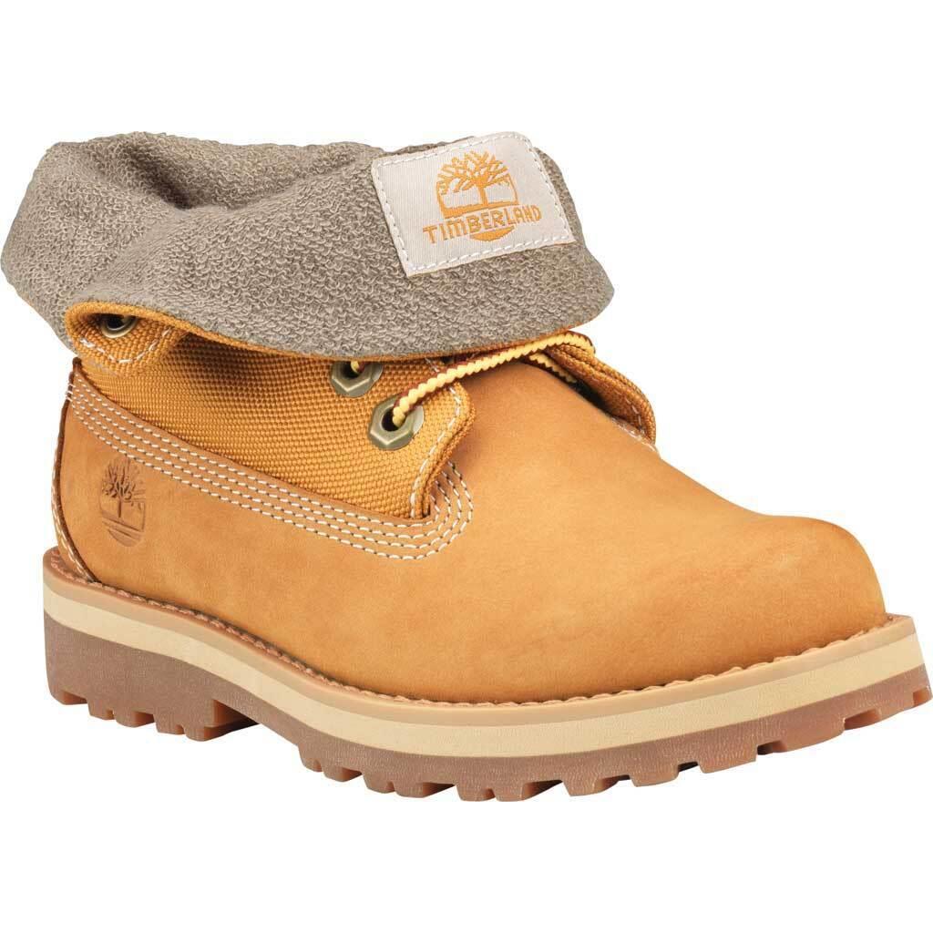 Timberland Boy`s Courma Kid Roll Top Boot Ankle Wheat Nubuck Pre School - Wheat