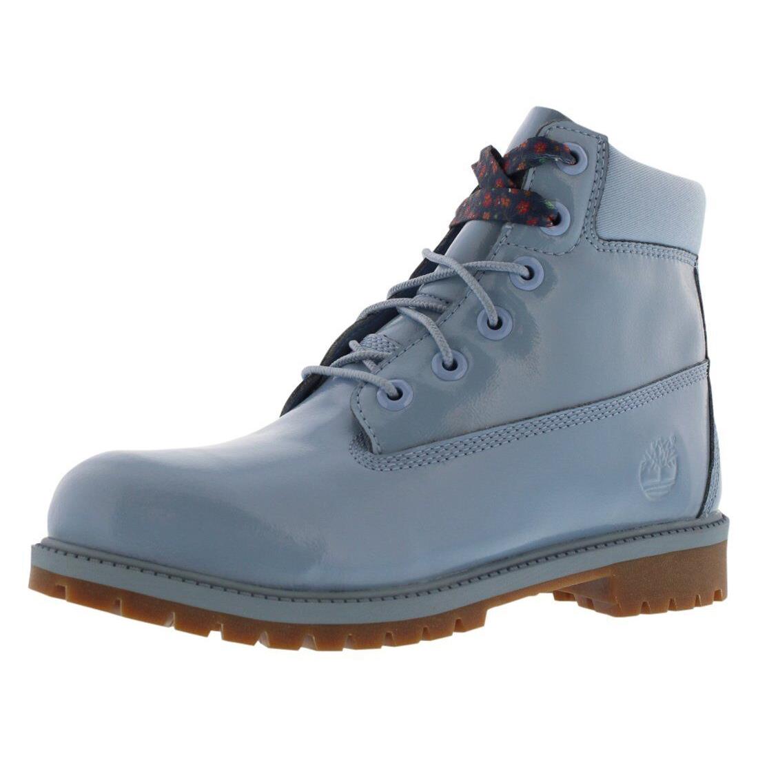 Timberland Unisex-child 6 In Premium WP Boot Light Blue Shine Majority Leather w