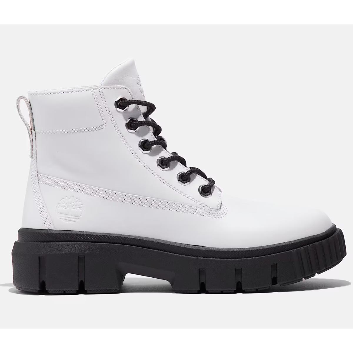 Timberland Greyfield Mid Boots Women`s White/black Leather Casual Shoes