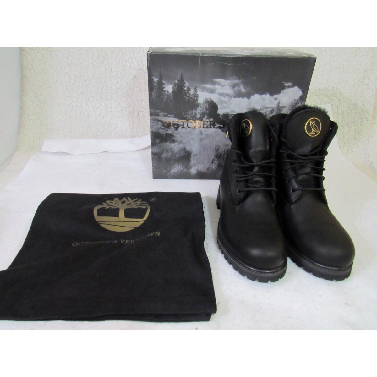 Timberland X Ovo Men`s 6 Premium Vibram Boot Black Size 9 TBOA10V0