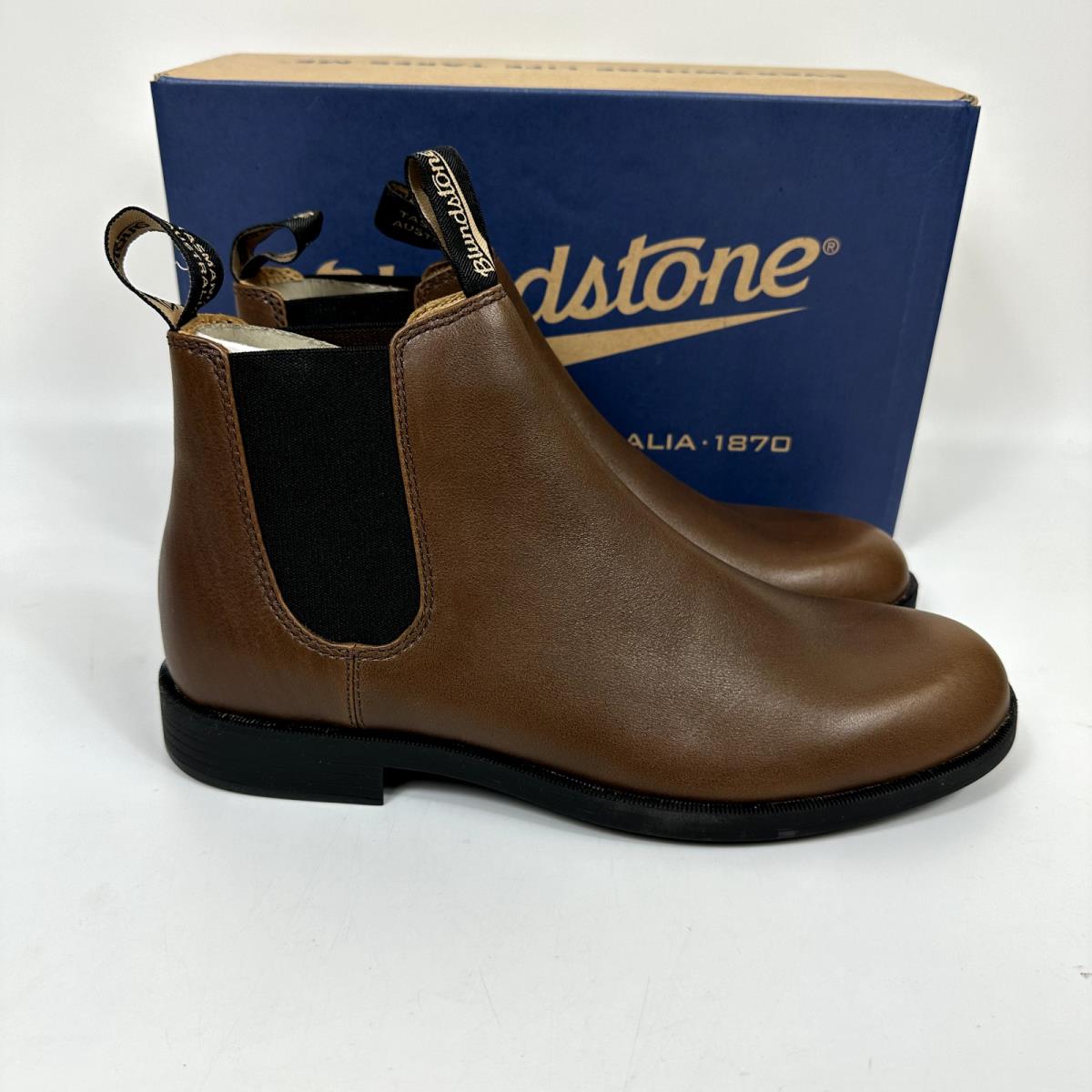 Blundstone Brown Premium Leather Dress Chelsea Boots Unisex UK8 Mens 9 Wm 11