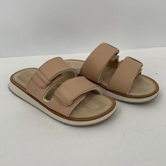 Rag Bone Parquet Padded Double Strap Sandals Slide Mule Cream Tan 37.5 7