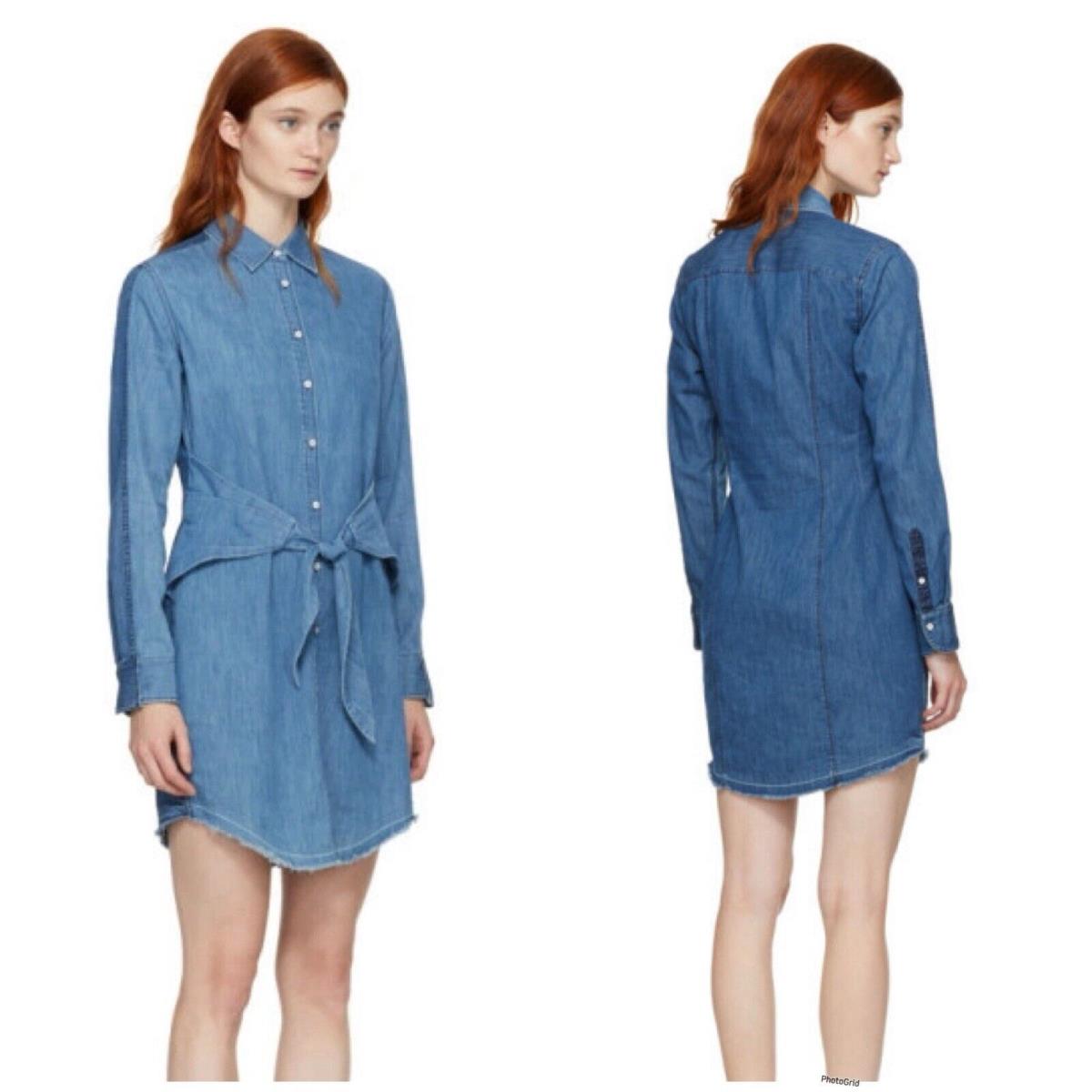 Rag Bone Destroyed Sadie Denim Dress In Indigo Size: Small