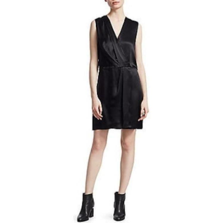 Rag Bone Dress Victor Sleeveless Silk Wrap Black sz XS AM6