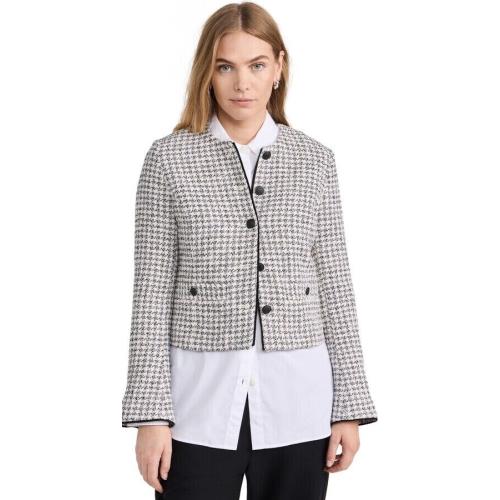 Rag Bone Carmen Jacket Size 4 Black White Plaid Tweed Blazer