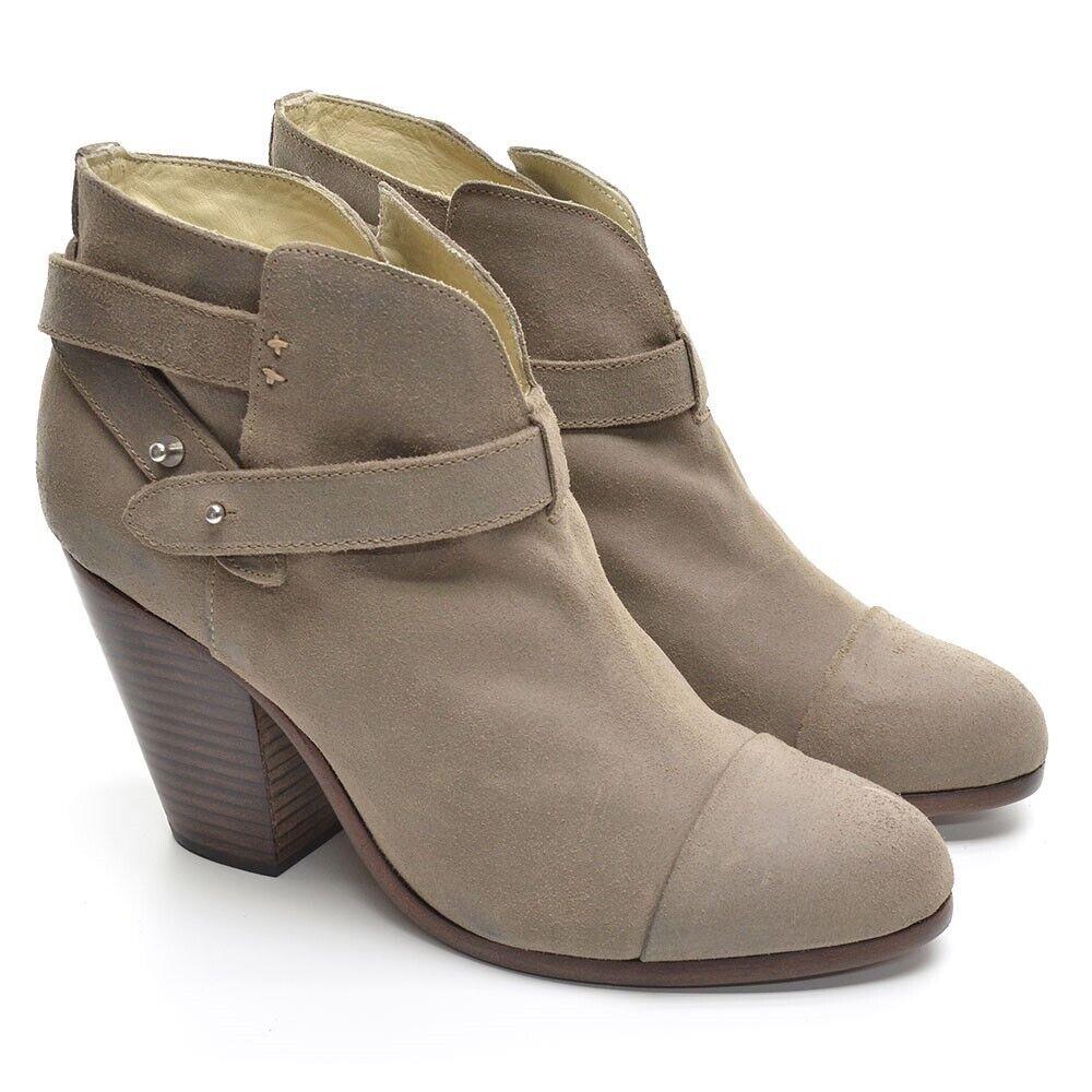 Womens Rag Bone Harrow Booties 41 / 10.5 Stone Waxy Suede Boot