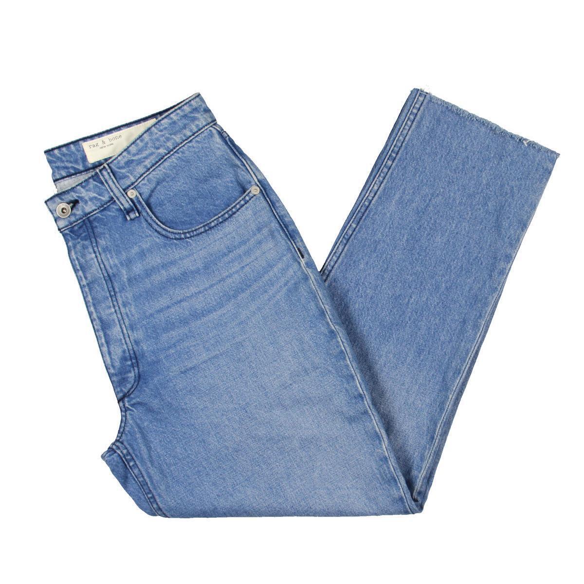 Rag Bone Womens Blue Cotton High Rise Denim Ankle Jeans 23 Bhfo 6339