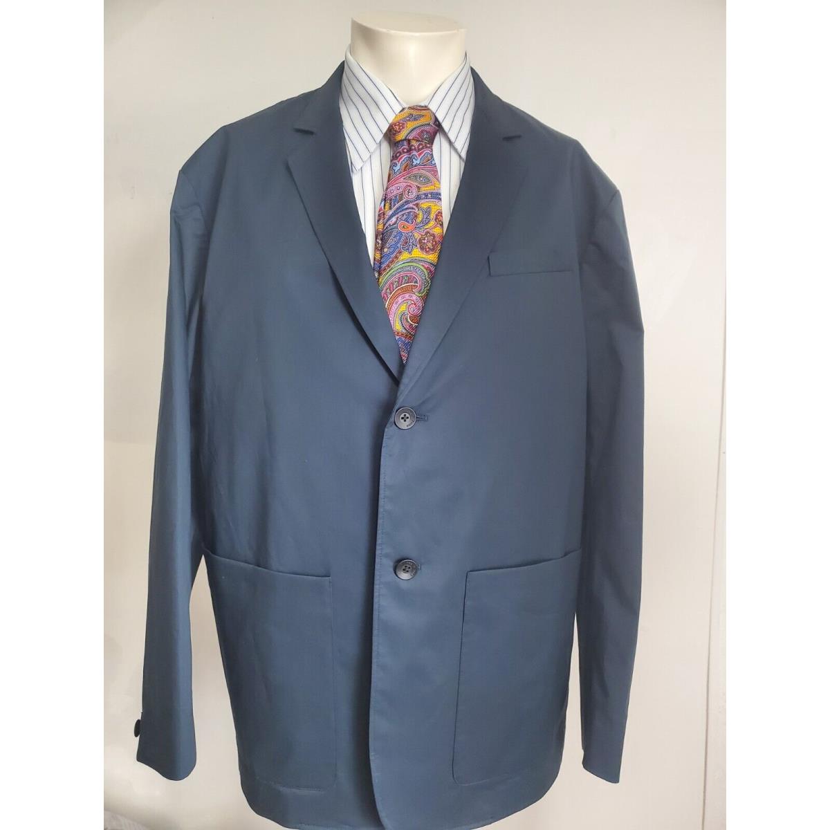 Rag Bone Mens Blazer 40 Blue Cotton Blend Salute Shift Relaxed Lightweight