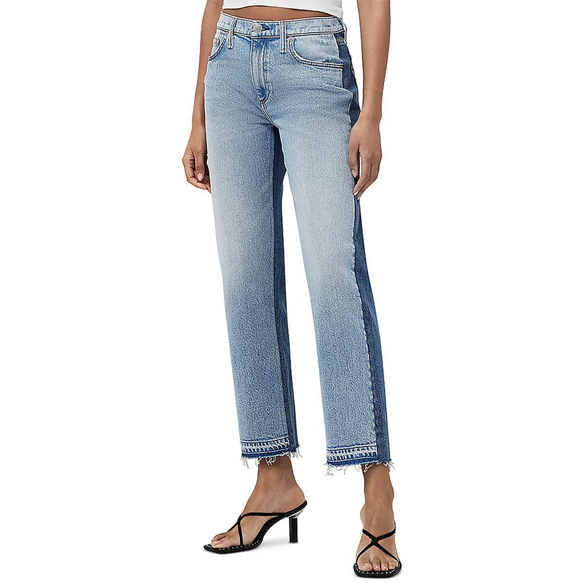 Rag Bone Jeans Womens Blue High Rise Two Tone Straight Leg Jeans 26 Bhfo 6231