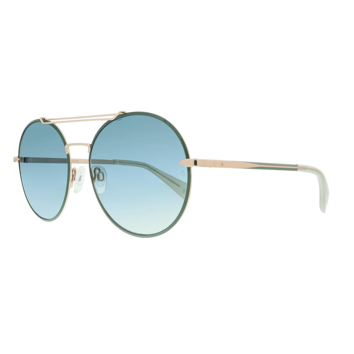 Rag and Bone RNB1011/S EZ 0PEF Gold Green Round Sunglasses - Gold Green, Frame: Gold Green, Lens: Green Sh Silver