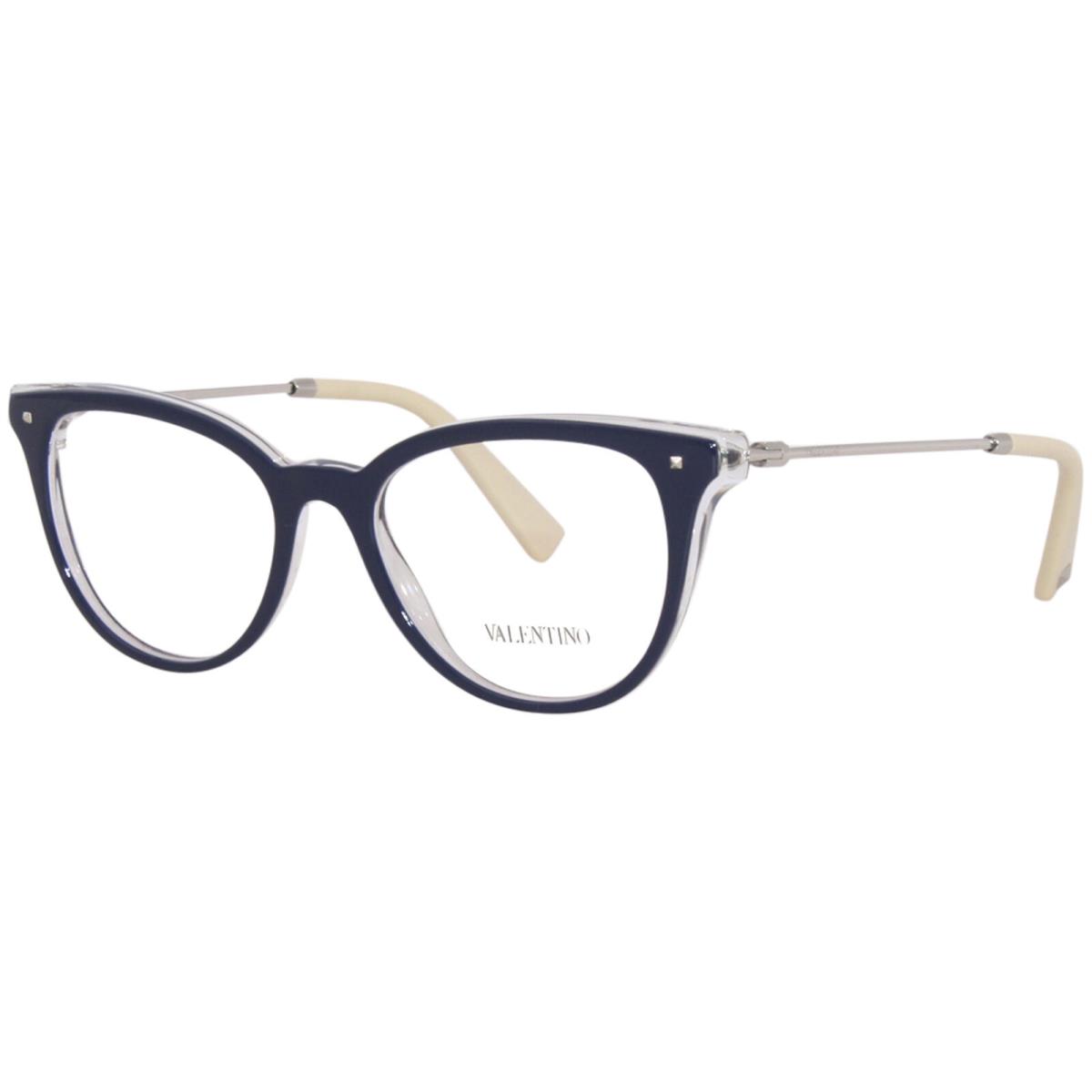 Valentino VA3005 5028 Eyeglasses Frame Women`s Top Blue on Crystal Full Rim 51mm