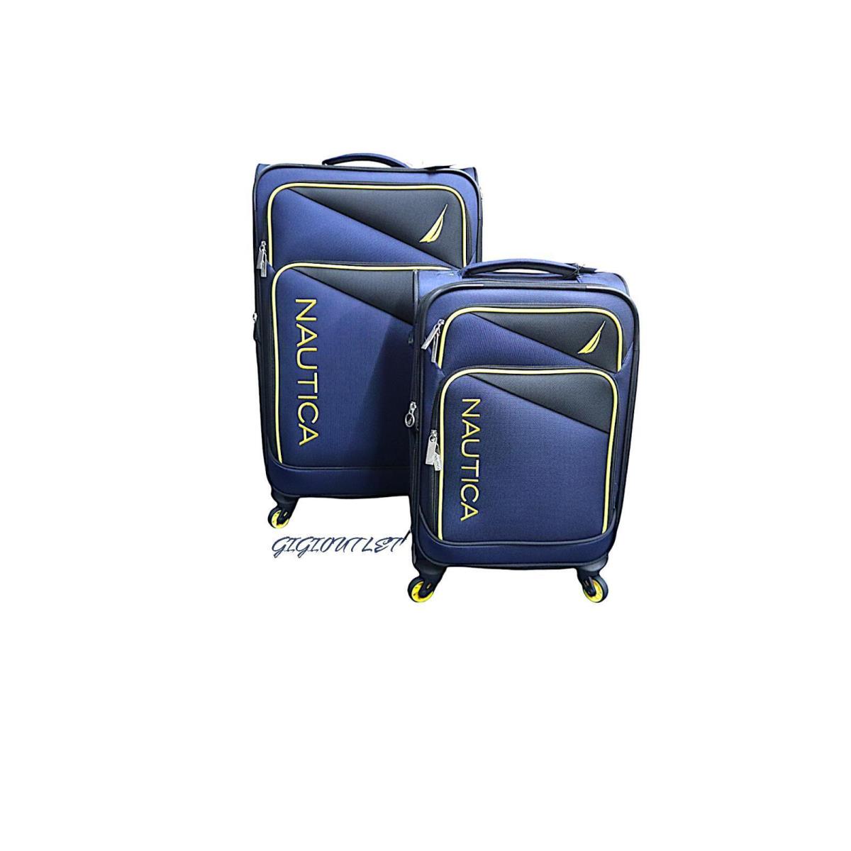 Nautica Luggage Set Emry Collection Handle Polyester Navy/yellow 2-Piece