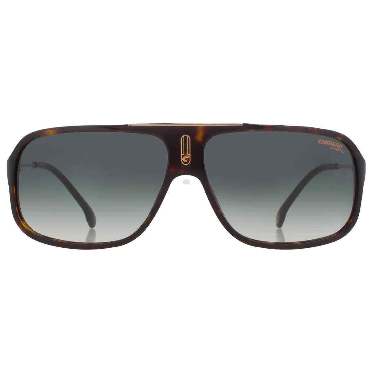 Carrera Green Shaded Navigator Unisex Sunglasses COOL65 0086/9K 64 - Frame: Brown, Lens: Green