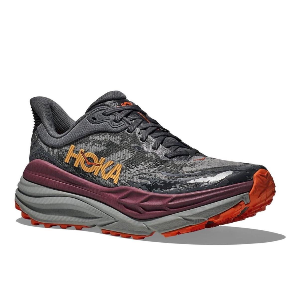 Hoka Z14115 Mens Grey Stinson 7 Running Athletic Lace-up Shoes Size US 10D EU 44