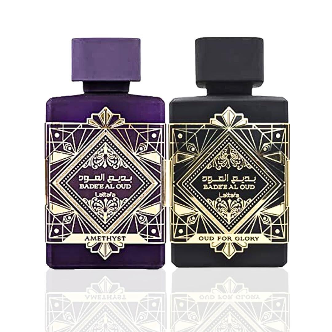 Lattafa 2 Piece Gift Set Unisex Edp 3.4 Oz Oud For Glory + 3.4 Oz Amethyst