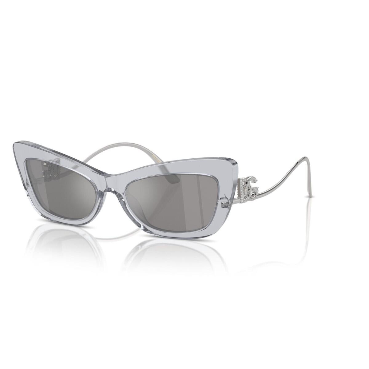 Dolce Gabbana DG 4467B Transparent Grey/grey Silver Mirror 32916G Sunglasses