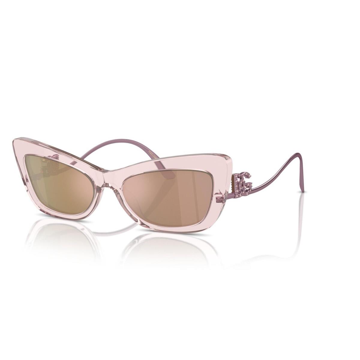 Dolce Gabbana DG 4467B Transparent Pink/light Brown Mirror 31486X Sunglasses