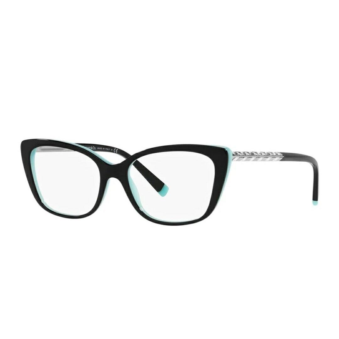 Tiffany TF2208B 8055 Black / Tiffany Blue Demo Lens 54mm Woman`s Eyeglasses