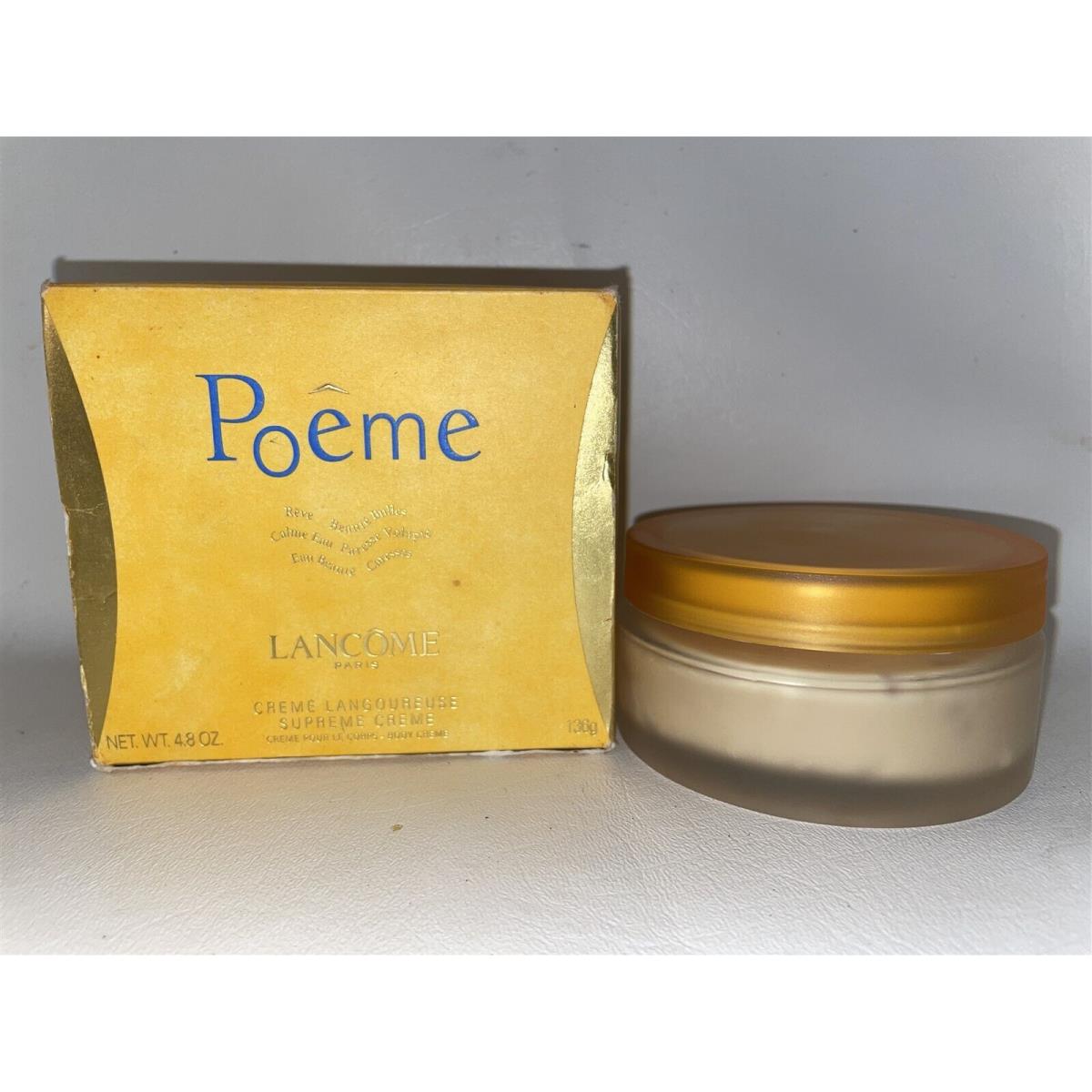 Poeme Lancome Perfume Body Cream 4.8 Oz Women 136G Vintage Rare