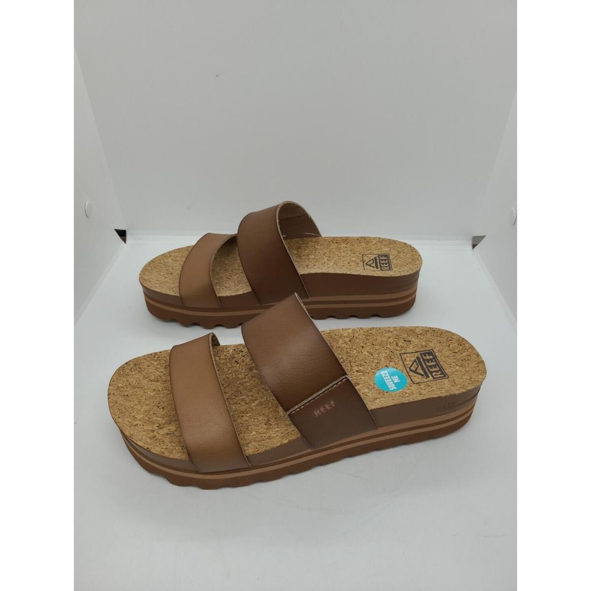 Reef Cushion Vista Hi Platform Sandals - Espresso Duo Size 7.5