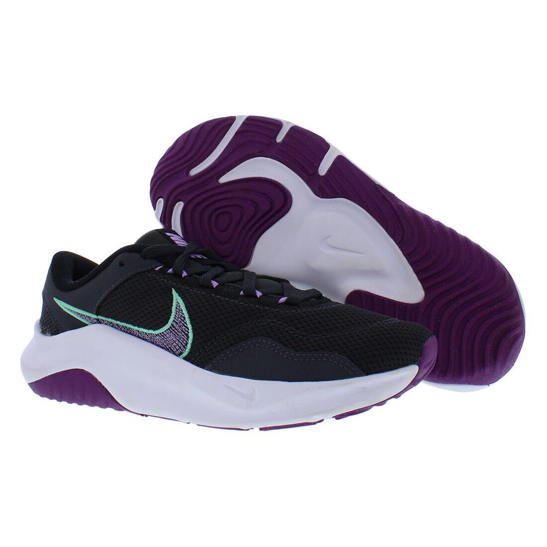 Nike Legend Essential 3 Next Nature Womens Shoes - Dark Smoke Grey/Lilac Black, Main: Black