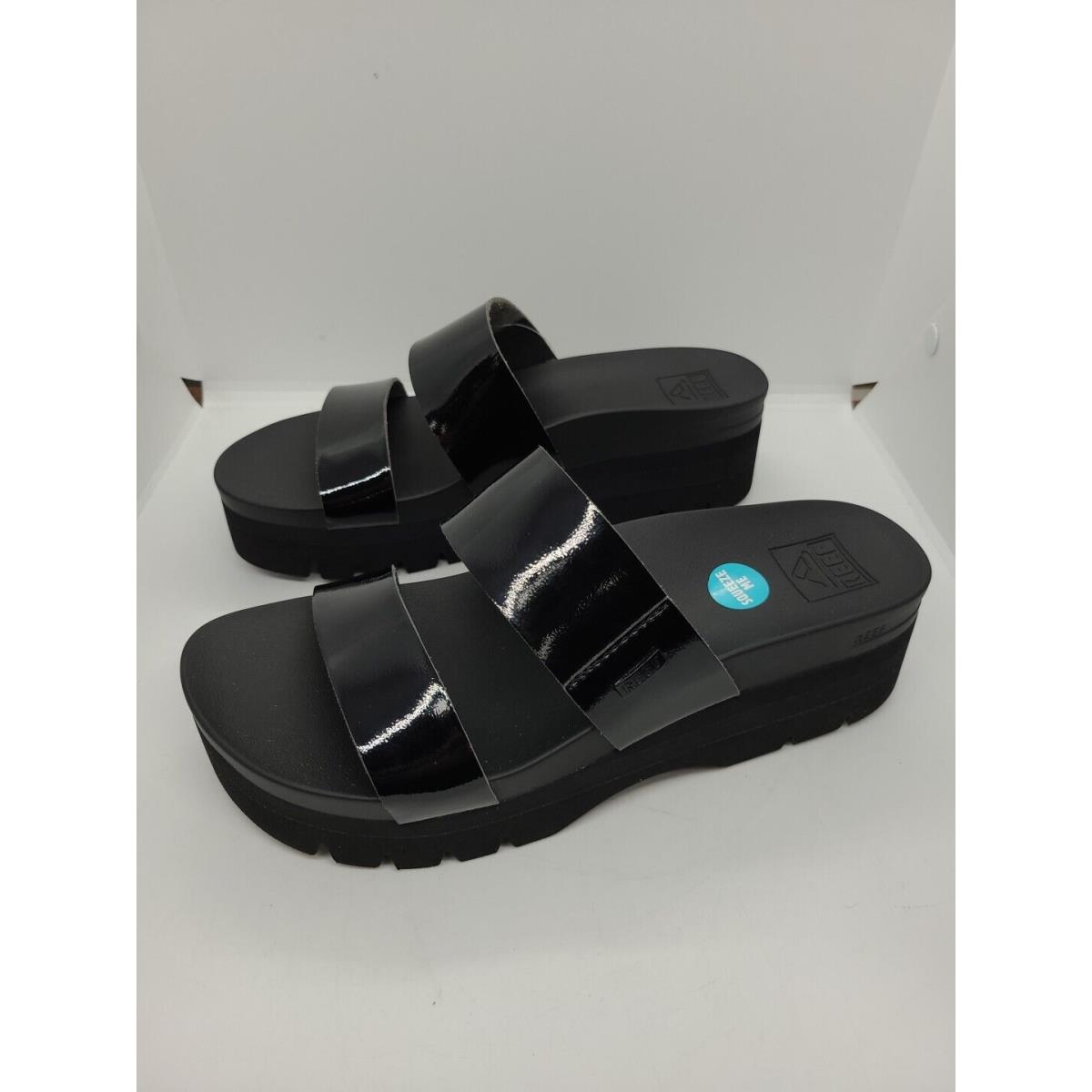 Reef Cushion Vista Higher Platform Sandal - Black Size 9