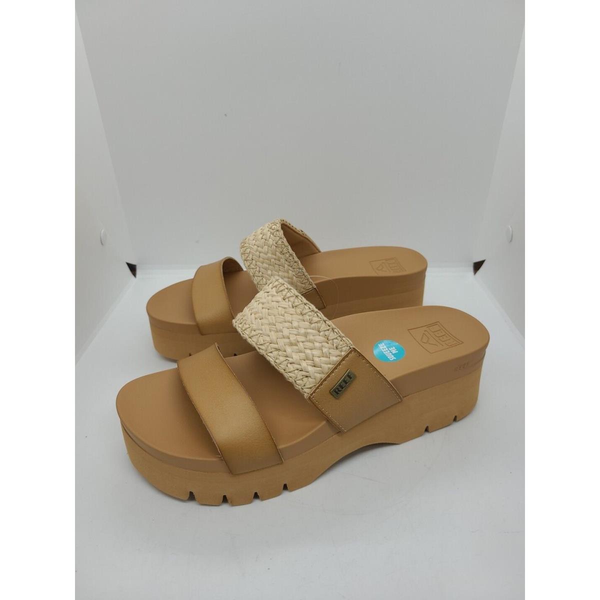 Reef Cushion Vista Higher Platform Sandal - Natural Raffia Size 8