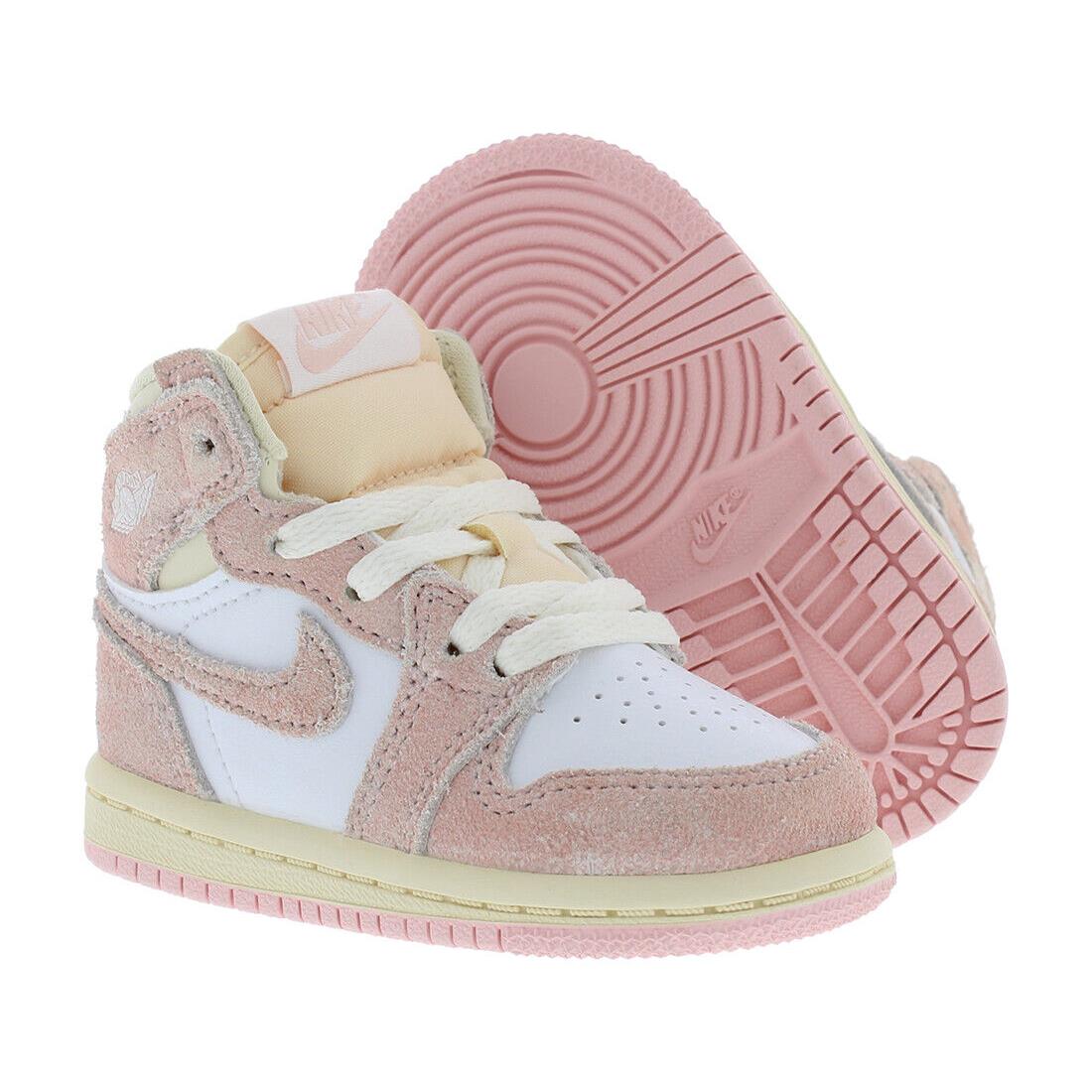 Nike Jordan 1 Retro High Og Infant/toddler Shoes - Atmosphere/White/Muslin/Sail, Main: Pink