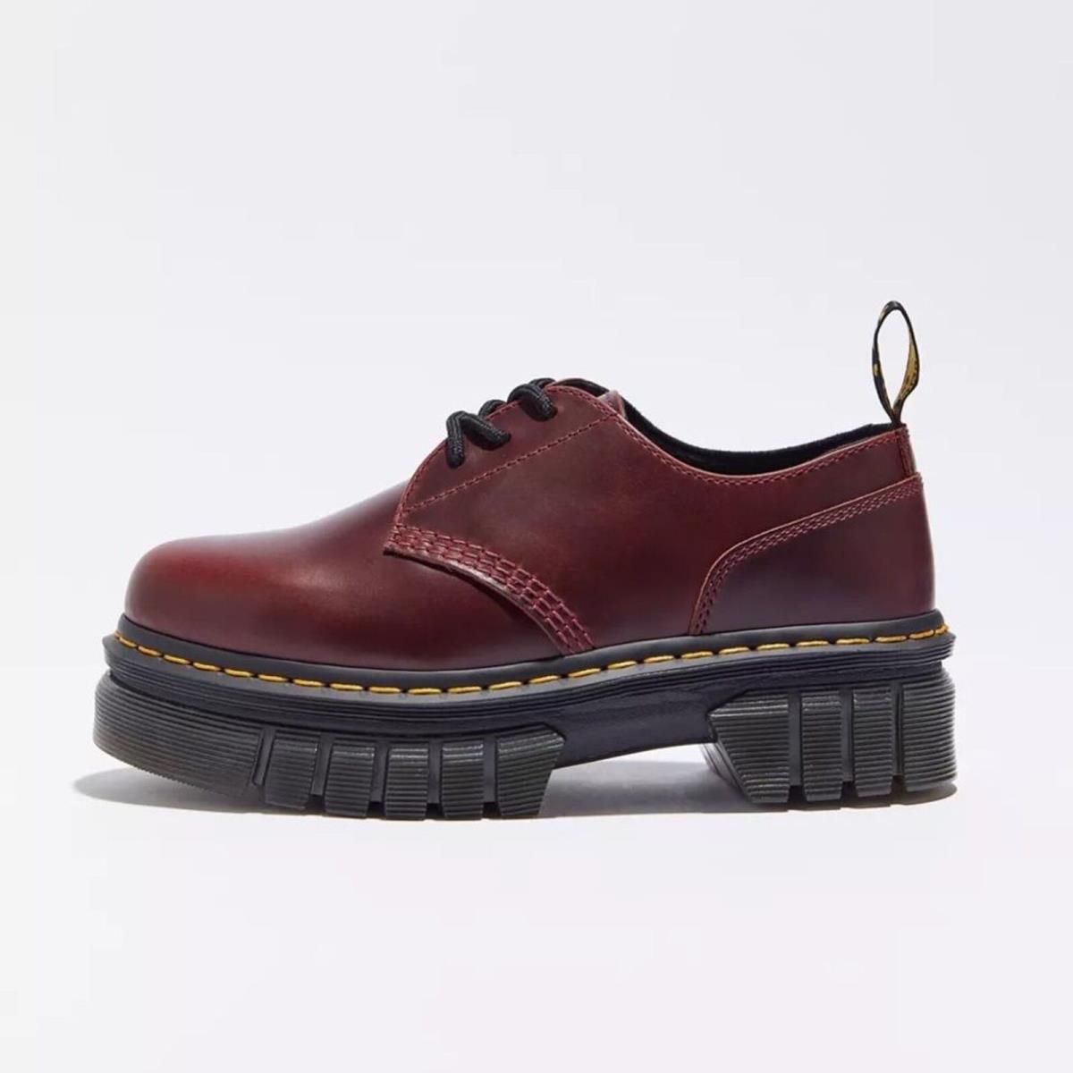 Dr. Martens Audrick Leather Quad Platform Oxford in Charro Brown W 10