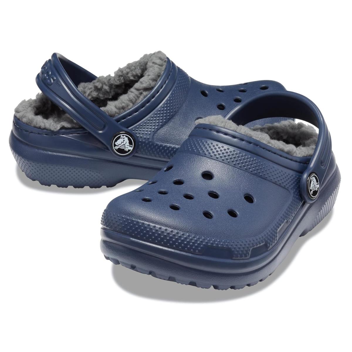 Children Unisex Clogs Crocs Kids Classic Lined Clog Little Kid/big Kid Navy/Charcoal