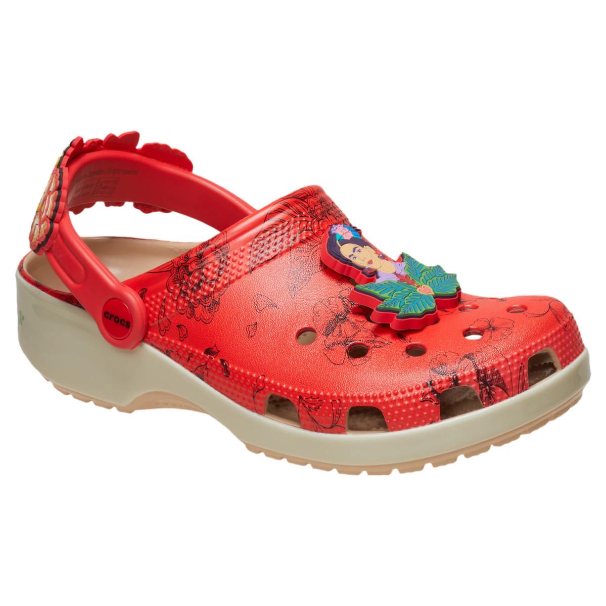 Crocs Frida Kahlo Classic Clogs 209450-2Y2 Men`s Red Lifestyle Sandals NR10053