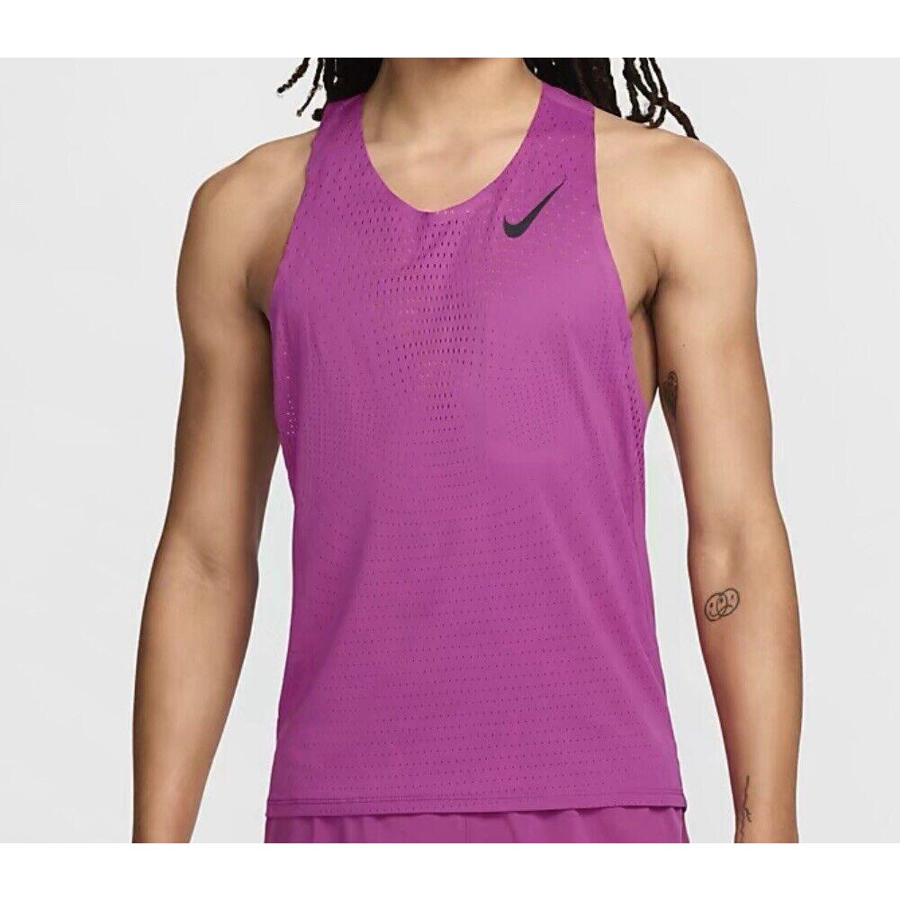 Nike Aeroswift Dri-fit Adv Fuchsia Training Singlet Size Small FN4231-518 - Pink