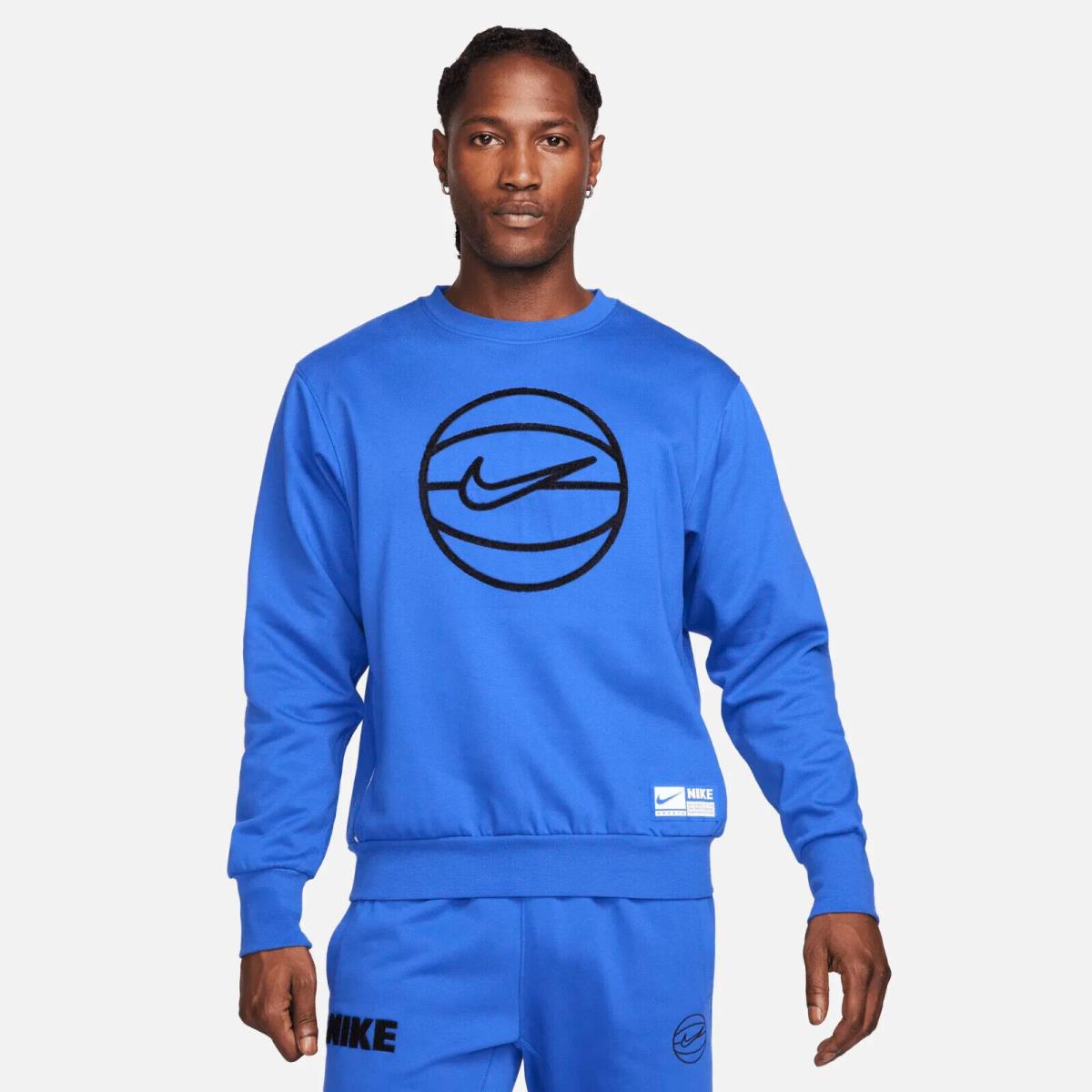 Nike Crew Neck Sweatshirt Standard Issue Fleece Pullover FB7121-480 Men`s L