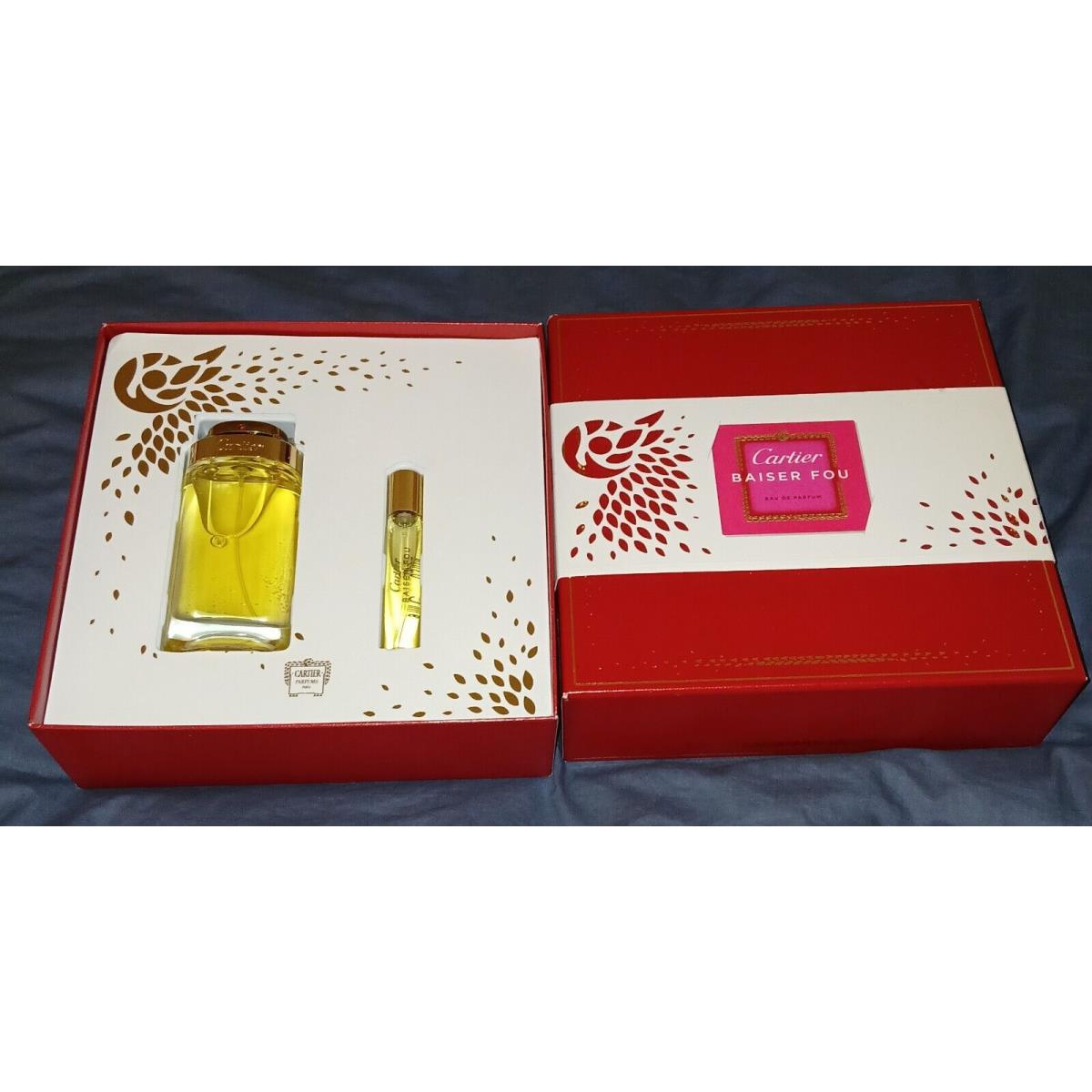 Cartier Baiser Edp Parfum Spray 2.5oz 75ml .33oz 10ml Gift Set Christmas